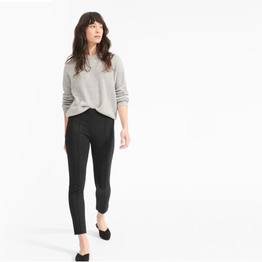 The stretch ponte crop pant in charcoal | 2